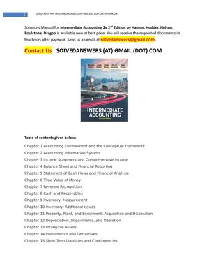Solutions for Intermediate Accounting 2e Hanlon
