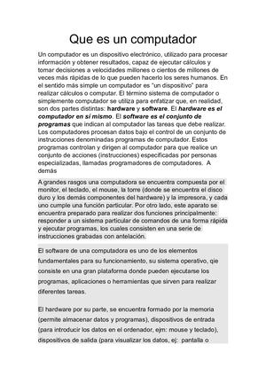 Que Es Un Computador