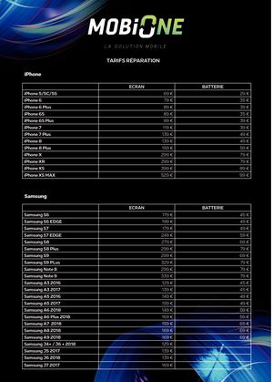 Mobione : Tarifs réparation 2019