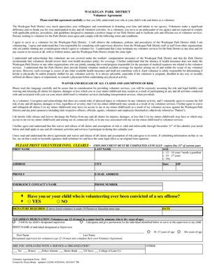 Volunteer Agreement Form