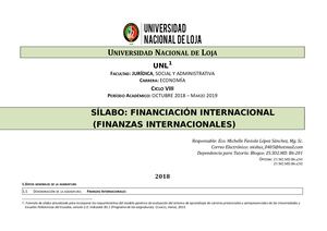 Sílabo De Finanzas Internacionales