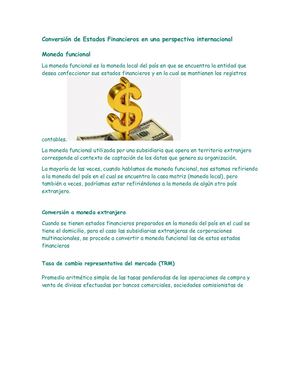 Conversión De Estados Financieros En Una Perspectiva Internacional