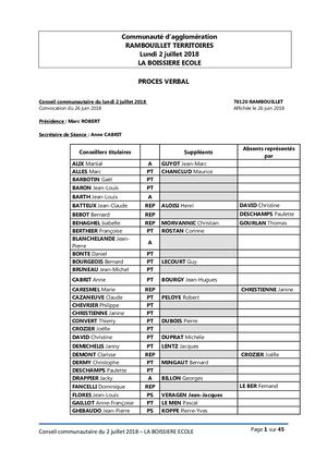 PV Conseil communautaire du 2 juillet 2018