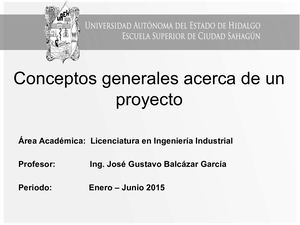 Conceptos Generales Acerca De Un Proyecto
