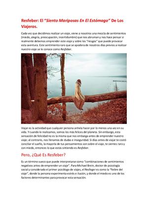 Resfeber: El "siento mariposas" de los viajeros