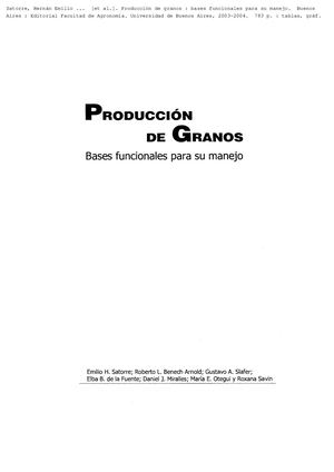 Produccion De Granos Libro