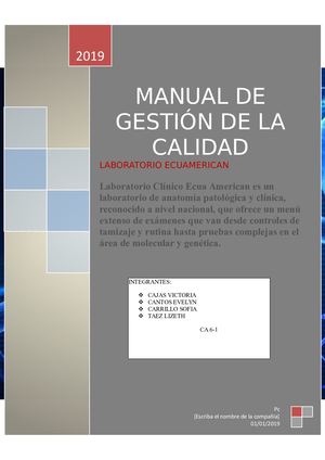 Manual De Calidad Laboratorio