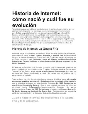 Historia De Internet