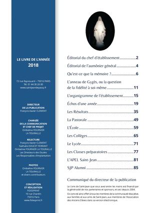 LE LIVRE DE SAINT-JEAN 2018