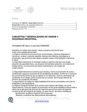 Conceptos Y Generalidades De Higiene Y Seguridad Industrial