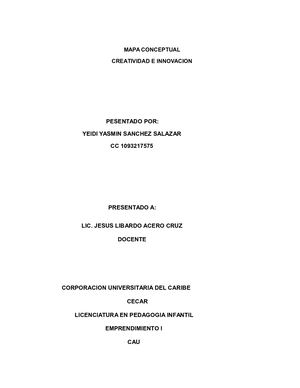 Mapa Conceptual Sobre Creatividad E Innovacion