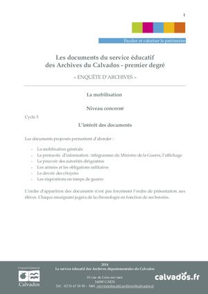 L'ordre de mobilisation générale en août 1914