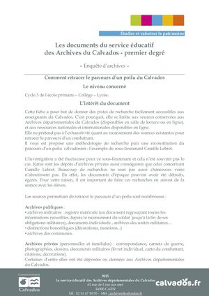 Faire le parcours d'un Poilu du Calvados