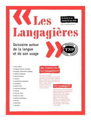 Pré-programme Les Langagières 2019
