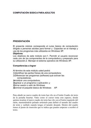 Computación Básica Para Adultos