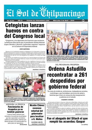 El Sol De Chilpancingo - 3  Abril  2019