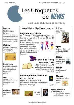 Les Croqueurs de News [N°5 04.2019)