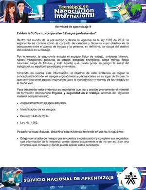 388551981 Evidencia 3 Cuadro Comparativo Riesgos Profesionales