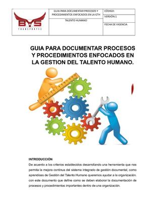 Guia 1 Documentar Proceso Y Procedimientos