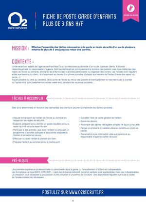 Offre O2 Garde D'enfants