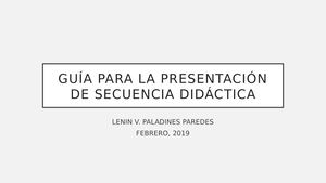 Guía Para La Presentación De Secuencia Didáctica