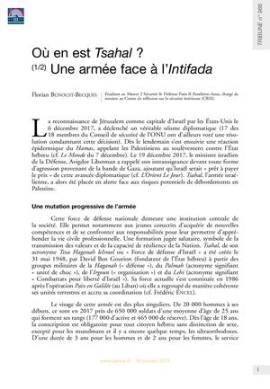 Ou En Est Tsahal N°1 Revue Défense Nationale (RDN) (T 966)