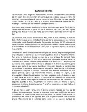 Cultura De Corea