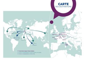 Carte destinations internationales TLN