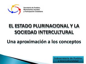 Concepto De Interculturalidad Y Plurinacionalidad