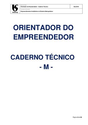 Manual Sistemas Abastecimento Agua Sabesp Orientador Empreendedor Metropolitana