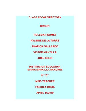 Class Room Directory