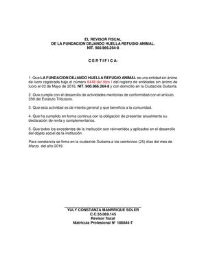 CERTIFICADO PARA PERMANENCIA