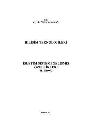 İşletim Sistemi Gelişmiş Özellikleri