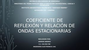 Coeficiente De Reflexión Y Relación De Ondas Estacionarias
