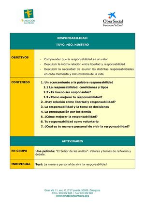 responsabilidad y dignidad