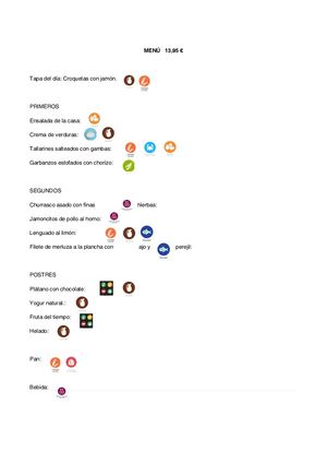 Menú Del Día Con Alérgenos