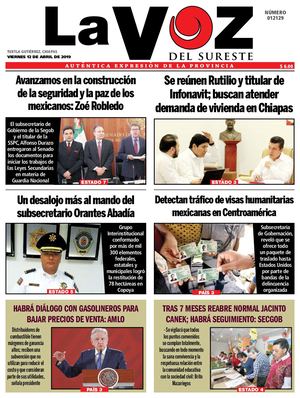 Diario La Voz del Sureste  12-04-2019