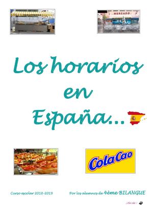 Los horarios en España