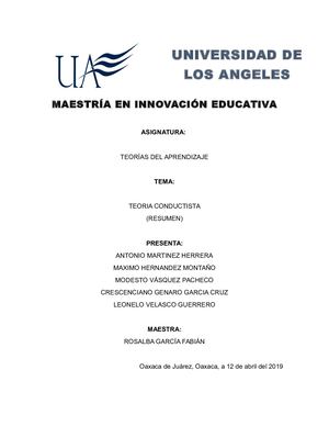 Resumen De Teoria Conductista