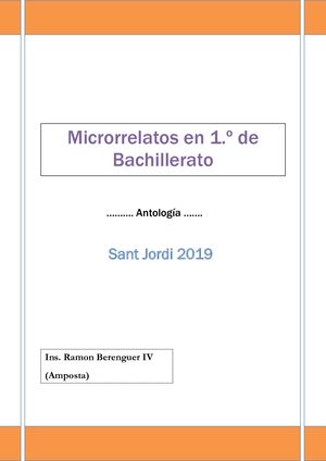 1º Bachillerato, Microrrelatos Sant Jordi 2019
