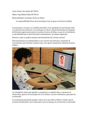 La Responsabilidad Del Uso De La Tecnología Como Un Apoyo En Técnicas De Dibujo