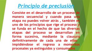 Principio De Preclusión