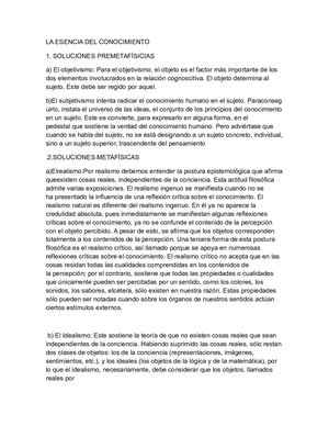La Esencia Del Conocimiento