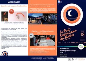 Programme. Nuit des Musées. Riom. Musée Mandet. Musée régional d'Auvergne