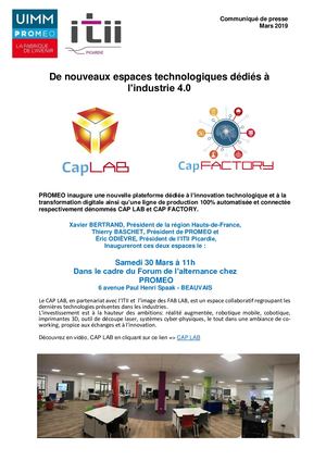 Inauguration CAP LAB et CAP FACTORY