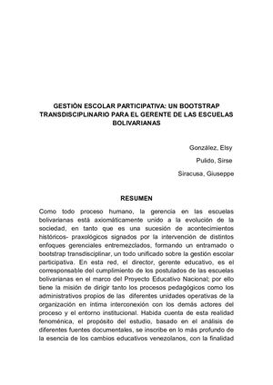 Gestión Escolar Participativa