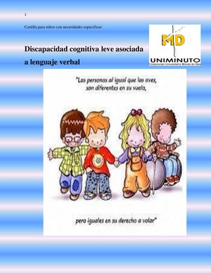 Cartilla Para Niños Con Necesidades Especificas