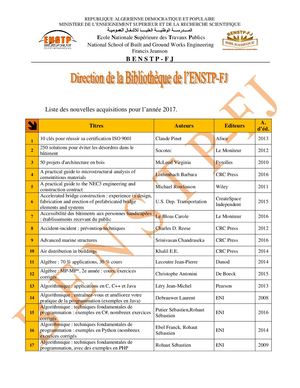 Liste Acquisitions 2017
