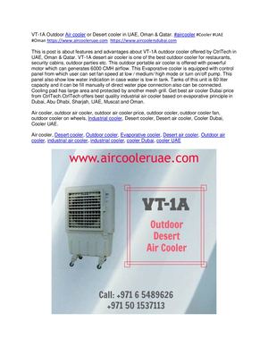 Vt 1a Outdoor Air Cooler Or Desert Cooler In Uae, Oman & Qatar