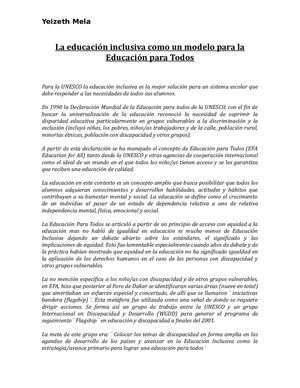 La Educación Inclusiva